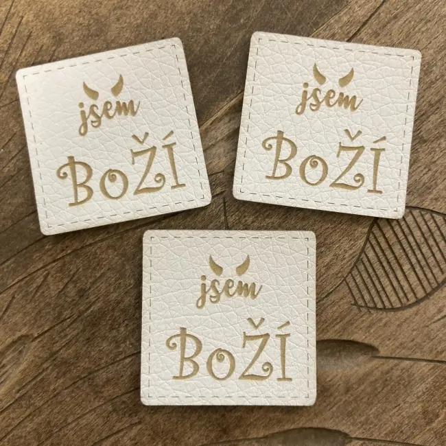 Koženkový štítek - Jsem boží
