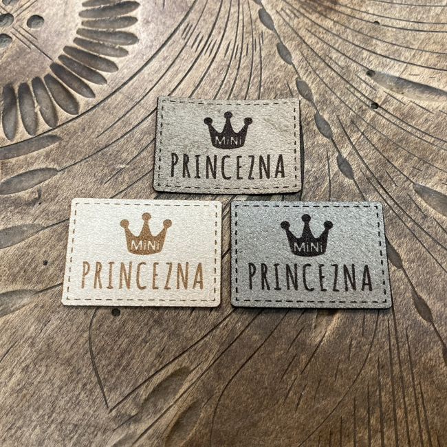 Semišový štítek - Mini princezna světlá taupe, mini princezna 1
