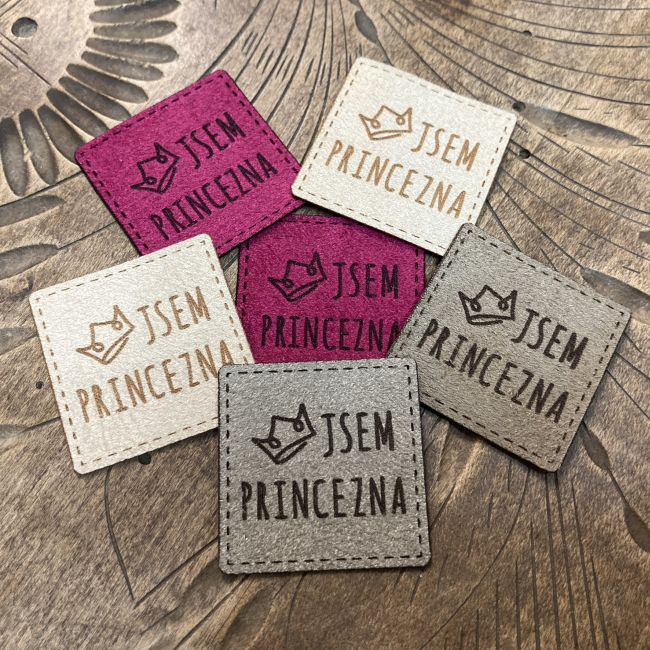 Semišový štítek - Jsem princezna