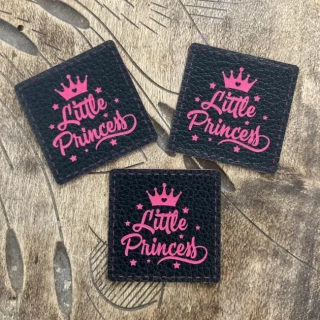 Koženkový štítek Royal - Little princess (černorůžová)