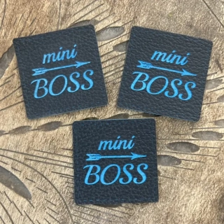 Koženkový štítek Royal - Mini boss (černomodrá)